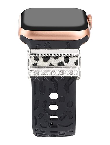  Pętle ozdobne pierścieni Kompatybilny z Pasek do zegarka Apple Watch Błyszczący Diament Luksusowy Breloczki Stras Wymienny pasek do zegarka na 38/40/41mm 42/44/45/49mm Ultra Series 8 7 6 5 4 3 2 1 SE