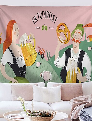 oktoberfest bier wandteppich kunst dekor deutsch bayerisch decke vorhang hängend home schlafzimmer wohnzimmer dekoration polyester