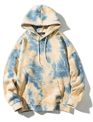  Hombre Tie-dye Estampados Sudadera Sudaderas Sudadera Manga Larga Sudadera con capucha Con Capucha Ropa de calle Impresión 3D Diario Deportes Rojo Naranja Estampado Primavera & Otoño Diseñador