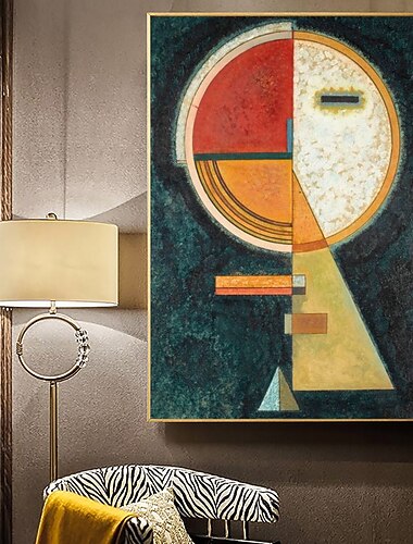  håndlaget oljemaleri lerret veggkunst dekorasjon kandinsky stil abstrakt for hjemmeinnredning rullet rammeløst ustrukket maleri