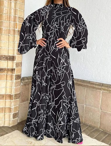  Damen Normal Jumpsuit Strassenmode Blumen Langarm Ständer Tasche Bedruckt Täglich Festtage Regular Fit Schwarz Weiß Rosa Herbst