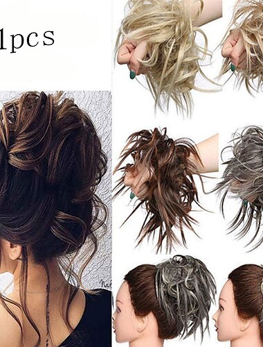  alborotado updo moño desordenado postizo extensión de cabello cola de caballo con banda de goma elástica updo cola de caballo postizo extensiones de cabello sintético scrunchies postizos de cola de