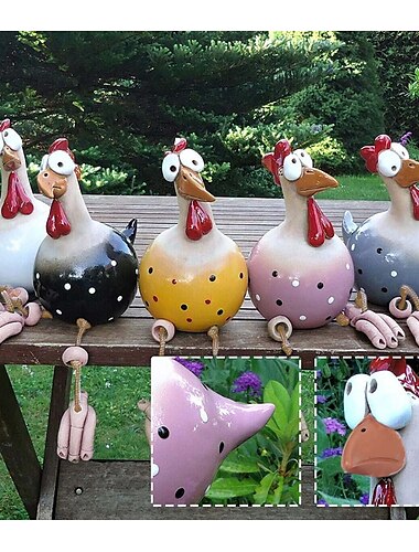  hars big eye kip handwerk ornamenten opknoping voet kip hanger home decor tuin hars ornamenten