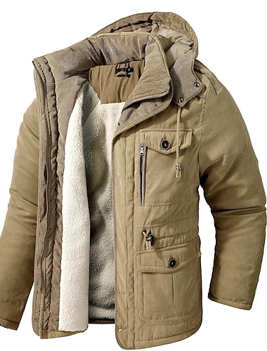  Herren Steppjacke Vlies Draussen warm Winterjacken Mantel Camping / Wandern / Höhlenforschung Dunkelgrau Schwarz Blau Braun Grün