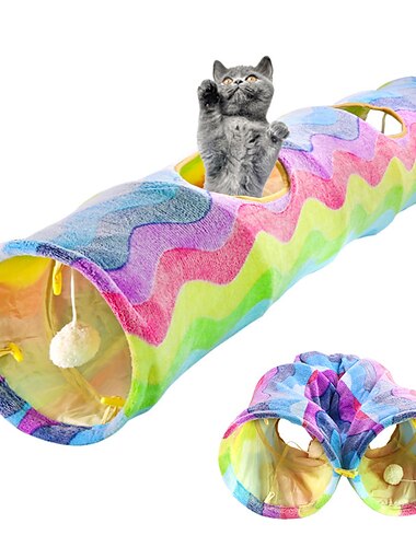  lemmikkieläintarvikkeiden äänipaperi sateenkaari kissan tunneli naarmuuntumaton taitettava kissan tunnelilelu
