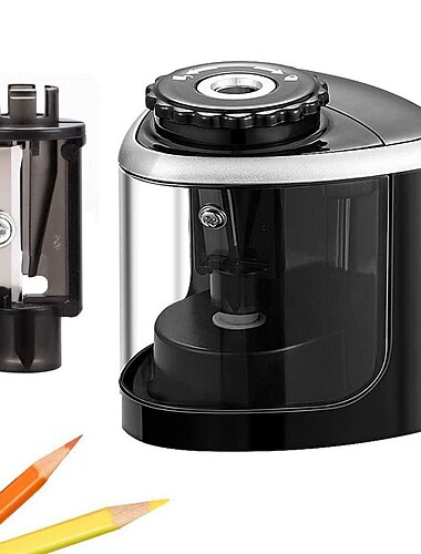  Bleistiftspitzer, elektrischer Bleistiftspitzer, Klinge zum schnellen Anspitzen, geeignet für Buntstifte (6–8 mm), Bleistiftspitzer für Schule/Klassenzimmer/Büro/Zuhause, Geschenk zum Schulanfang