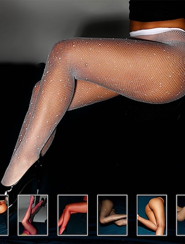  Dance Accessories Socks Rhinestone Women's Party Daily Wear Polyester Sexy Hot  Stockings Pantyhose