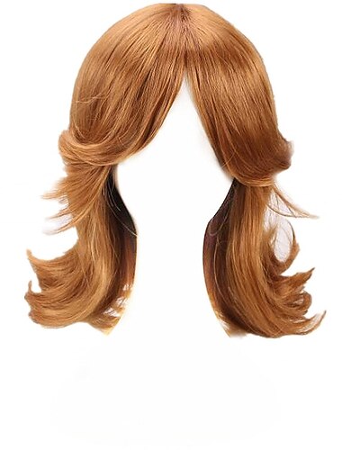  Prinzessin Peachwig orange kurze Cosplay-Perücke für Frauen 60er 70er Retro Lady Cosplay Party Halloween Perücken