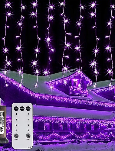  屋外クリスマスつららウィンドウカーテンライト 6x1m-300led プラグイン 9 色リモートコントロールウィンドウ壁掛けライト寝室パーティーガーデンクリスマスデコレーション 31v eu/us/au/uk プラグ