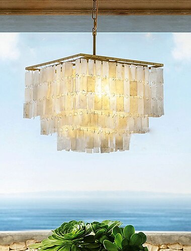  40 cm anheng lanterne design lysekrone metallmalte overflater moderne 220-240v