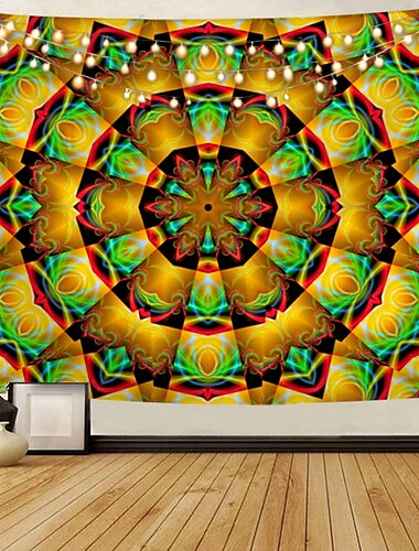  Mandala Bohemian Wandteppich Kunst Dekor Decke Vorhang hängen zu Hause Schlafzimmer Wohnzimmer Wohnheim Dekoration Boho Hippie psychedelische Blumenblume Lotus Indianer