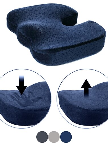  Cojín de asiento de espuma viscoelástica, almohada de terciopelo, cojín de silla, cojín de asiento, almohada de masaje de cadera para coche, almohadillas para sillas de oficina, soporte ortopédico