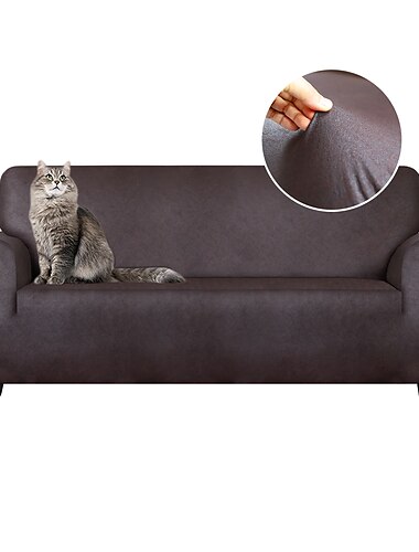  stretch lederen sofa hoes sofa hoes zetel hoes voor 3 zits, spandex antislip zachte bank sofa hoes spandex stof, wasbare meubelbeschermer elastische bodem voor kinderen, huisdieren, home decor
