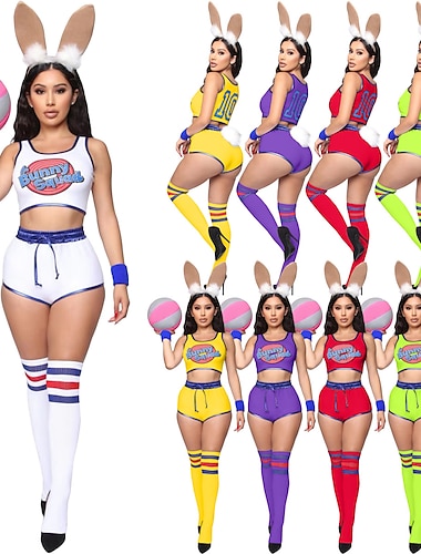  Inspiré par Cosplay Space Jam Lolita Tune Squad Lapin Lola Manga Costumes de Cosplay Japonais Costumes de Cosplay Haut Pantalon Pour Femme