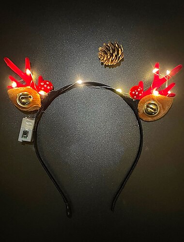  1 Stück Festival Geweih Stirnband Netz rot Elch Nachtmarkt Hirsch leuchtendes Stirnband Festival Schmuck Haarnadel Haarschmuck
