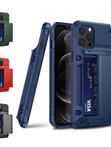  telefon Kılıf Na iPhone'a 15 Pro MaxPlus iPhone 14 13 12 11 Pro Max X XR XS 8 7 Plus Osłona tylna Etui na karty portfela Gniazdo karty Odporny na wstrząsy Jednokolorowe TPU PC