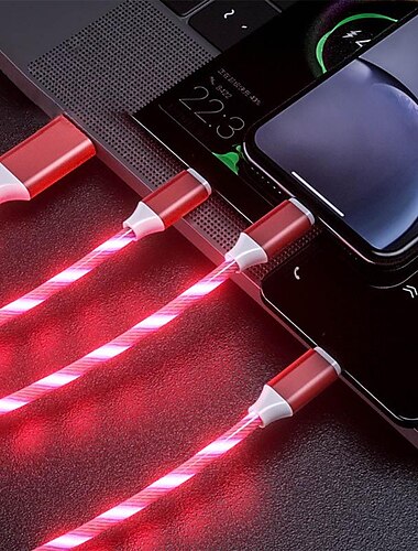  Cabo de carregamento múltiplo 3,3 pés USB A para USB C USB C para USB C USB C para Lightning 5 A Cabo para Carregador Carga Rápida 3 em 1 Para Macbook iPad Samsung Acessório para Celular