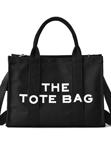  Damen-Einkaufstasche aus Canvas mit Reißverschluss – minimalistische Schulterhandtasche für Schule, Arbeit und den täglichen Weg zur Arbeit