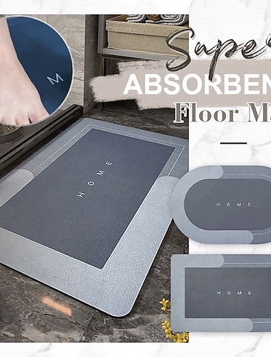  Diatomeenerde-Badematte super saugfähige Toilettentür schnell trocknende Fußmatte Eingangstürmatte rutschfeste Matte