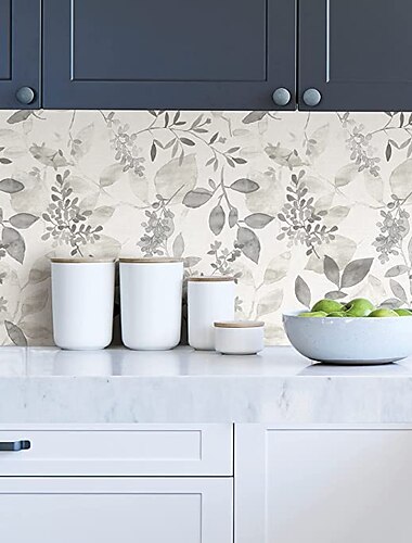  šedá květinová tapeta odlepit a nalepit tapetu snímatelnou PVC/vinyl samolepicí 17,7''x118''in (45cmx300cm) / 45x300cm pro domácí dekoraci ložnice obývací pokoj