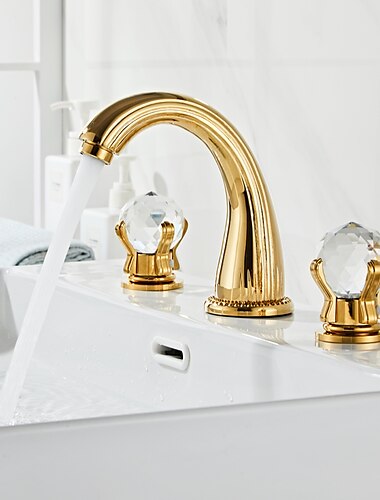  Koupelna Umyvadlová baterie - Široká baterie Galvanicky potažený Široká baterie Dvěma uchy tři otvoryBath Taps