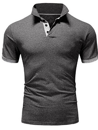  Herren Poloshirt Golfhemd Strasse Casual Polo-Kragen Klassisch Kurzarm Modisch Designer Farbblock Patchwork Knopf vorne Frühling Sommer Regular Fit Meerblau Schwarz Weiß Gelb Rosa Blau Poloshirt
