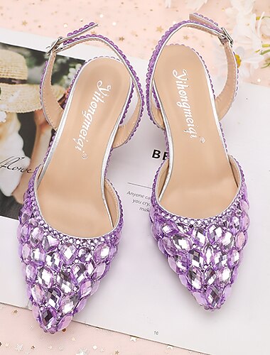  dames kristal strass puntige slingback hoge hakken - elegante en kleurrijke feest-, bruilofts- en avondschoenen
