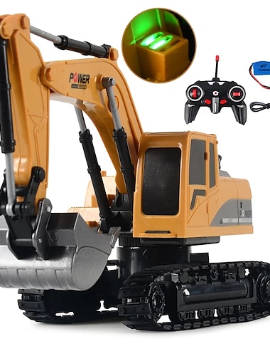  Jouets de camion radiocommandé en alliage, pelle métallique 1/24g, bulldozer télécommandé, modèle de voiture d'ingénierie, jouet pour garçons, cadeau de festival pour enfants, 2.4