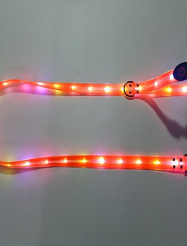  led kutya póráz usb újratölthető világító 2,5 cm széles kisállat póráz 3 fény mód szilárd gyors vaku lassú vaku