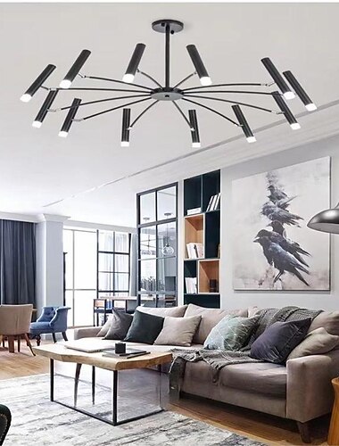  Feuerwerk rotierende Decke, 12/24 Lichter 39 "/ 51" kreative Zeiger-Deckenleuchte für Wohnzimmer, moderne LED-Deckenleuchte mit bündiger Montage, Feuerwerkslichter