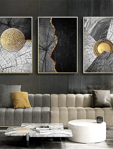  1 panneau doré abstrait imprime moderne mur art tenture murale cadeau décoration de la maison roulé toile sans cadre non étiré peinture noyau