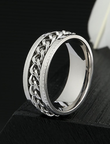  fidget ring spinner ring hip pop fashion band ring street gold titanium steel trendy 1pc