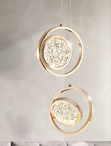  23cm LED-Pendelleuchte Insellicht Kreis Design rundes Design geometrische Formen Pendelleuchte Metall künstlerischer Stil Vintage-Stil moderner Stil künstlerisch modern 85-265v