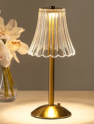  lampă de masă din cristal fustă stil nordic modelare dormitor decorare atmosferă creativă, lampă de noapte, reîncărcabilă, reglare în trei trepte, sursă de alimentare usb