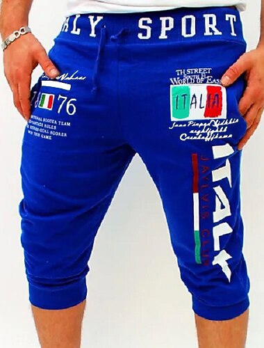  Voor heren Atletische broek Joggingbroeken Capri broeken Trekkoord Afdrukken Brief Buitensporten Weekend Streetwear Stijlvol Zwart Wit Micro-elastisch