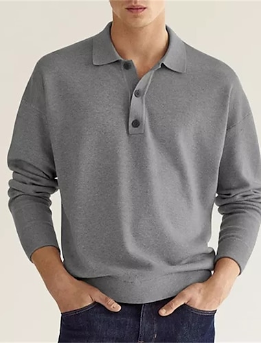  Hombre Sudadera Pull-over Verde Trébol Rosa Caqui Rojo Azul Marino Cuello de polo Color sólido Deporte Ropa de calle Casual Grande y alto Esencial Invierno Otoño Ropa Sudaderas con capucha Sudaderas
