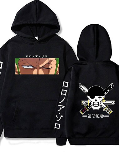  One Piece Ρορονόα Ζόρο Φούτερ με Κουκούλα Anime Κινούμενα σχέδια Anime Μπροστινή τσέπη Γραφικό Για Για Ζευγάρια Ανδρικά Γυναικεία Ενηλίκων Hot Stamping