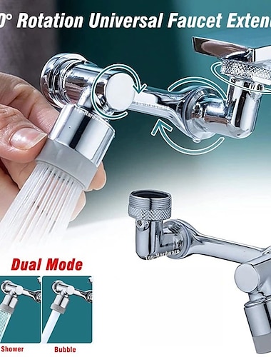  Faucet Extender 1080 Degree Extension, Universal Faucet Aerator Splash Kitchen Tap Filter Nozzle Bubbler Bathroom Kitchen Washroom 2 Spray Modes Faucet Aerator Attachment