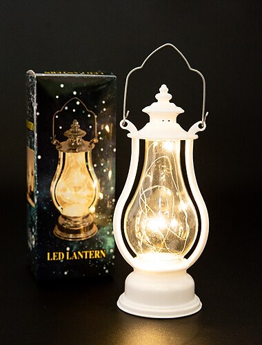  retro parafin lanterne lys julepynt led kobbertråd lampe kreativ stearinlys lampe hjemmeinnredning halloween dekorasjon nattlys bærbar lanterne