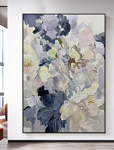  Pintura a óleo artesanal arte da parede da lona decoração planta abstrata pintura floral flores coloridas para decoração de casa rolada sem moldura pintura não esticada
