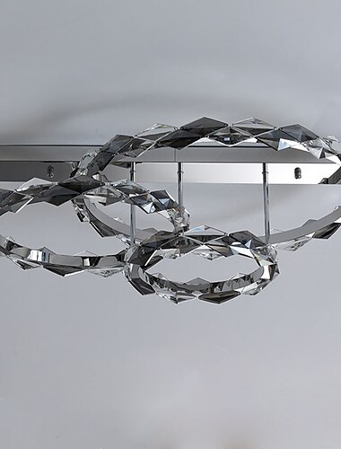  80 cm plafonnier led cristal inox design art galvanoplastie moderne 220-240v