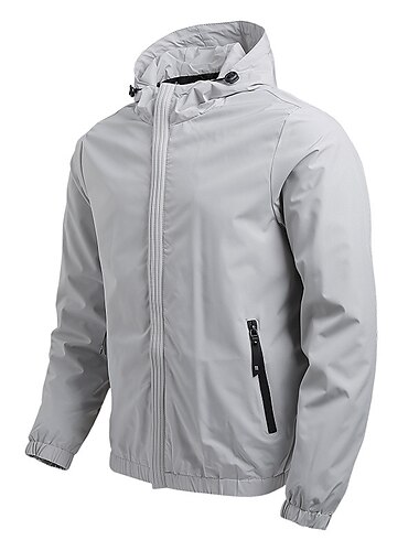  Pánské Softshellová bunda Přechodová bunda Jdeme ven Rüzgarlık Kapsy Celý rok Plná / Jednobarevná Pro volný čas Kapuce Černá Tmavomodrá Šedá Saka