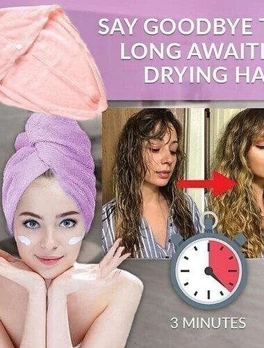  Badezimmer Softkorallen-Fleece Haarwickel schnell trocknendes Handtuch einfarbig bequem täglich zu Hause Badetücher 1 Stck