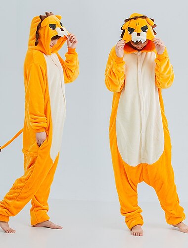  Barn Vuxna Figur Onesie kostym Karnevalsdräkt Lejon Onesie-pyjamas Kigurumi pyjamas För Herr och Dam Pojkar och flickor Karnival Tecknad serie