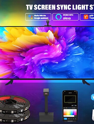  rgbic led φως λωρίδα κάμερας τηλεόρασης συγχρονισμός οθόνης τηλεόρασης εφαρμογή wifi συγχρονισμός μουσικής παιχνίδι υπνοδωμάτιο τηλεόραση φόντου φωτός περιβάλλοντος Shustar