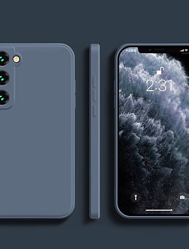  Handyhülle für Samsung Galaxy S24 S23 S22 S21 S20 Plus Ultra S9 Plus A12 A32 A52 A13 S25 Ultra Flüssigsilikonhülle Schlank Anti-Kratzer Weiche Kanten Einfarbig Silikongel