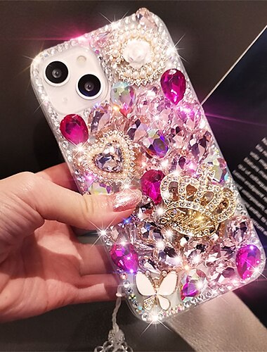 Handy Hülle Handyhüllen Für iPhone 16 iPhone 15 iPhone 14 13 12 11 Pro Max Plus Mini Rückseite Bling Glitzer glänzend Strass Kieselgel Silikon