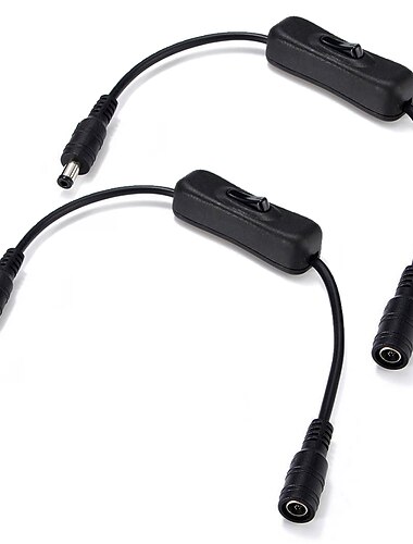  2 szt. 30cm dc 5.5mm x 2.5mm męski na żeński kabel połączeniowy przełącznika (nadaje się do kamery bezpieczeństwa led cctv)