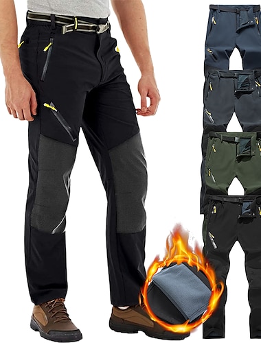  Męskie Wodoodporne spodnie turystyczne Spodnie z podszewką z polaru Spodnie softshell Zima Na wolnym powietrzu Keep Warm Odporność na wiatr Oddychający Wodoszczelny Spodnie Doły Elastyczny pas