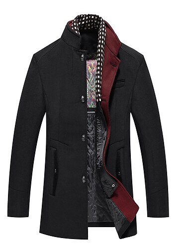  Herren Wintermantel Wollmantel Mantel Geschäft Casual Winter 52 % Wolle Windundurchlässig warm halten Oberbekleidung Bekleidung Stilvoll Klassisch & Zeitlos nicht druckbar Feste Farbe Tasche Ständer